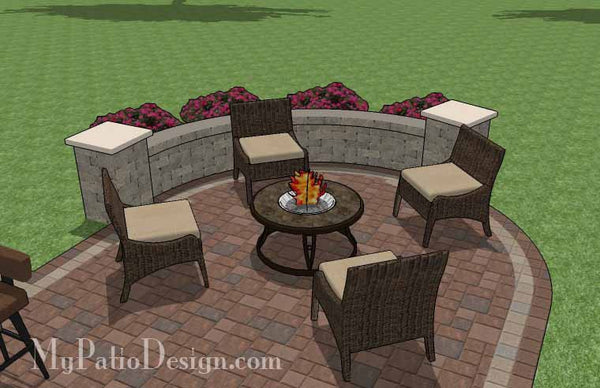 Creative Backyard Patio Design with Seating Wall - Downloadaple Plan ...