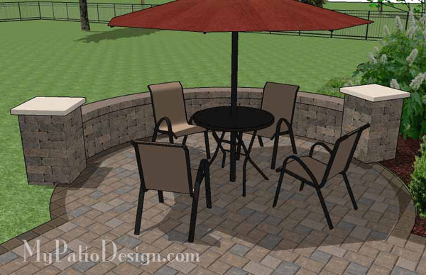 290 sq. ft. - Small Patio Design on a Budget with Seat Wall ...